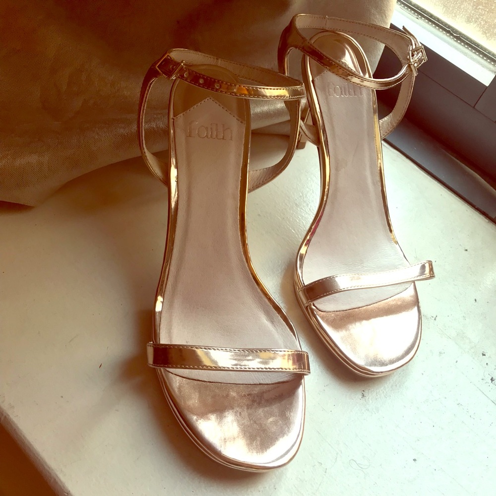 Rose Gold Heeled Sandals